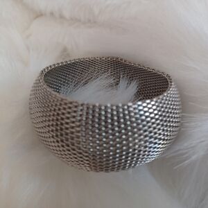 Silver Mesh Bangle Bracelet